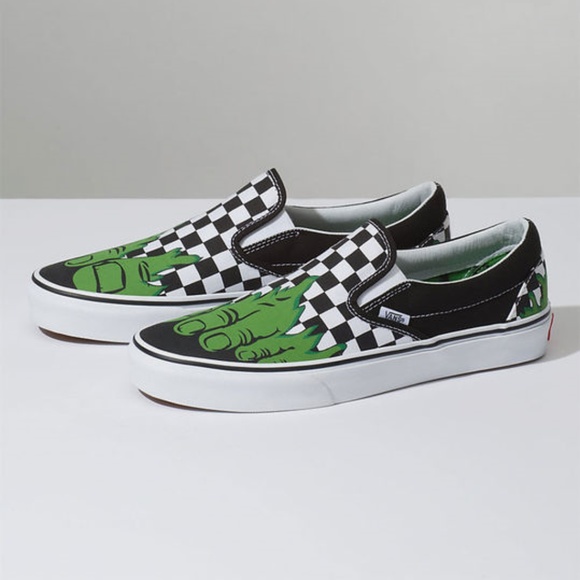 NEW Vans Marvel Hulk Classic Checker Slip-On Shoes - Picture 6 of 8